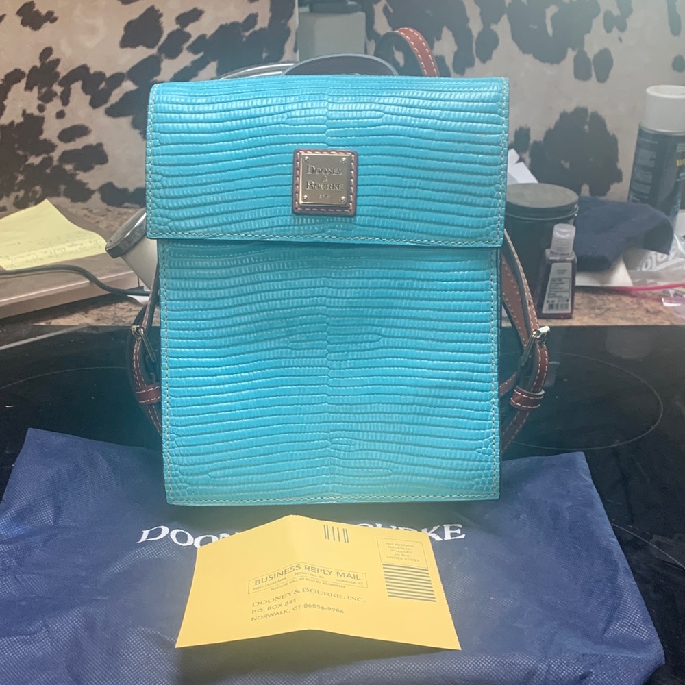 Dooney & Bourke Aqua Croc Embossed Mini Backpack
